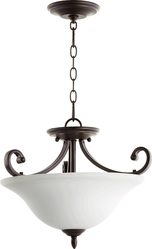 Myhouse Lighting Quorum - 2854-18186 - Three Light Dual Mount - Bryant - Oiled Bronze w/ Satin Opal