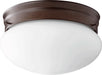 Myhouse Lighting Quorum - 3023-8-86 - Two Light Ceiling Mount - 3023 Opal Mushrooms - Oiled Bronze w/ Satin Opal