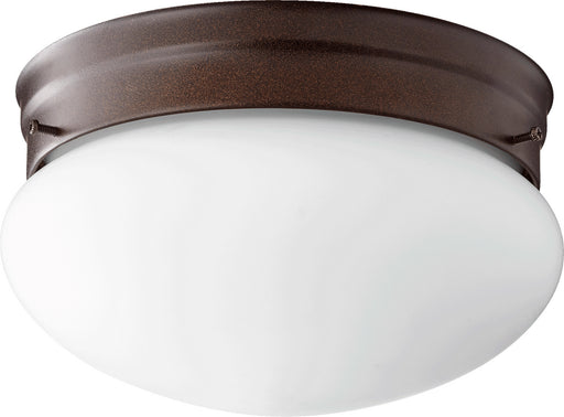 Myhouse Lighting Quorum - 3023-8-86 - Two Light Ceiling Mount - 3023 Opal Mushrooms - Oiled Bronze w/ Satin Opal