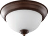 Myhouse Lighting Quorum - 3063-11-86 - Two Light Ceiling Mount - 3063 Ceiling Mounts - Oiled Bronze w/ Satin Opal