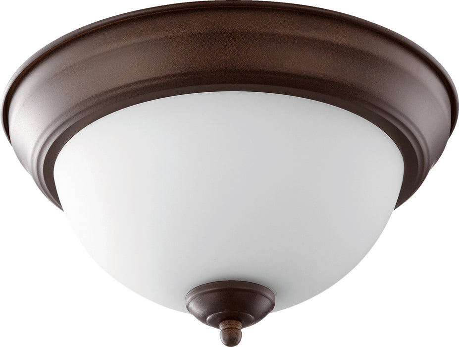 Myhouse Lighting Quorum - 3063-11-86 - Two Light Ceiling Mount - 3063 Ceiling Mounts - Oiled Bronze w/ Satin Opal