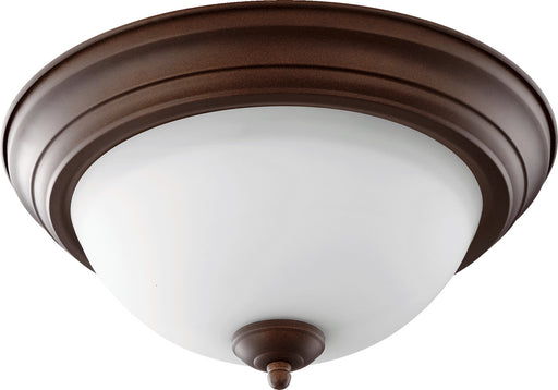 Myhouse Lighting Quorum - 3063-13-86 - Two Light Ceiling Mount - 3063 Ceiling Mounts - Oiled Bronze w/ Satin Opal