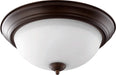 Myhouse Lighting Quorum - 3063-15-86 - Three Light Ceiling Mount - 3063 Ceiling Mounts - Oiled Bronze w/ Satin Opal