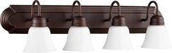 Myhouse Lighting Quorum - 5094-4-86 - Four Light Vanity - 5094 Vanities - Oiled Bronze w/ Satin Opal