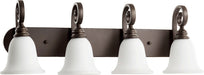 Myhouse Lighting Quorum - 5154-4-186 - Four Light Vanity - Bryant - Oiled Bronze w/ Satin Opal