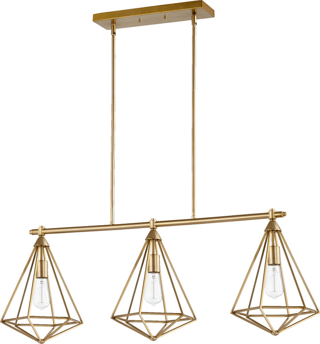 Myhouse Lighting Quorum - 6311-3-80 - Three Light Island Pendant - Bennett - Aged Brass