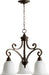 Myhouse Lighting Quorum - 6354-3-186 - Three Light Chandelier - Bryant - Oiled Bronze w/ Satin Opal