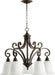 Myhouse Lighting Quorum - 6354-5-186 - Five Light Chandelier - Bryant - Oiled Bronze w/ Satin Opal