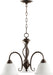 Myhouse Lighting Quorum - 6410-3-186 - Three Light Chandelier - Spencer - Oiled Bronze w/ Satin Opal