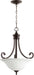 Myhouse Lighting Quorum - 8154-3-186 - Three Light Pendant - Bryant - Oiled Bronze w/ Satin Opal