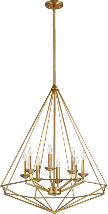 Myhouse Lighting Quorum - 8311-8-80 - Eight Light Pendant - Bennett - Aged Brass