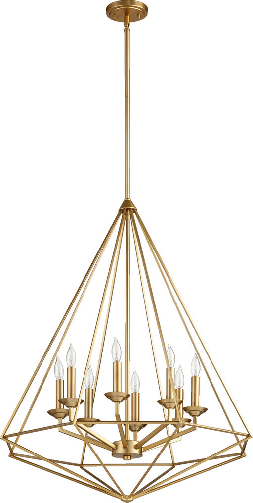 Myhouse Lighting Quorum - 8311-8-80 - Eight Light Pendant - Bennett - Aged Brass