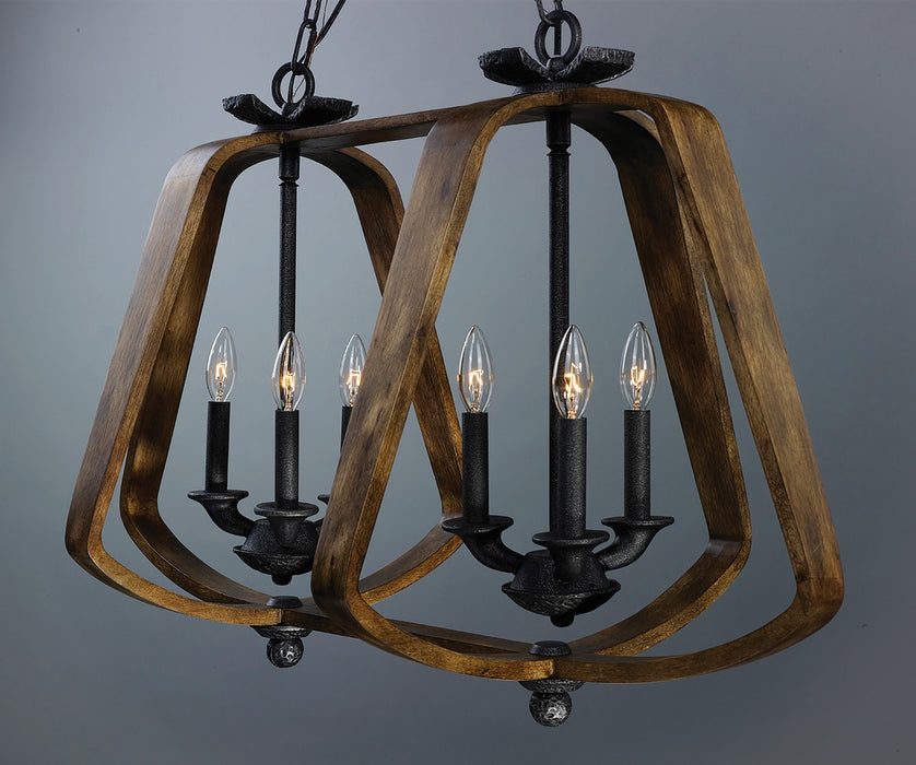 Myhouse Lighting Maxim - 20927BWIO - Six Light Chandelier - Road House - Barn Wood / Iron Ore