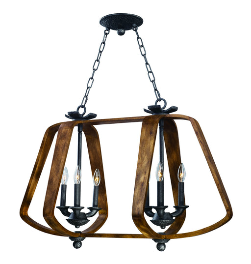 Myhouse Lighting Maxim - 20927BWIO - Six Light Chandelier - Road House - Barn Wood / Iron Ore