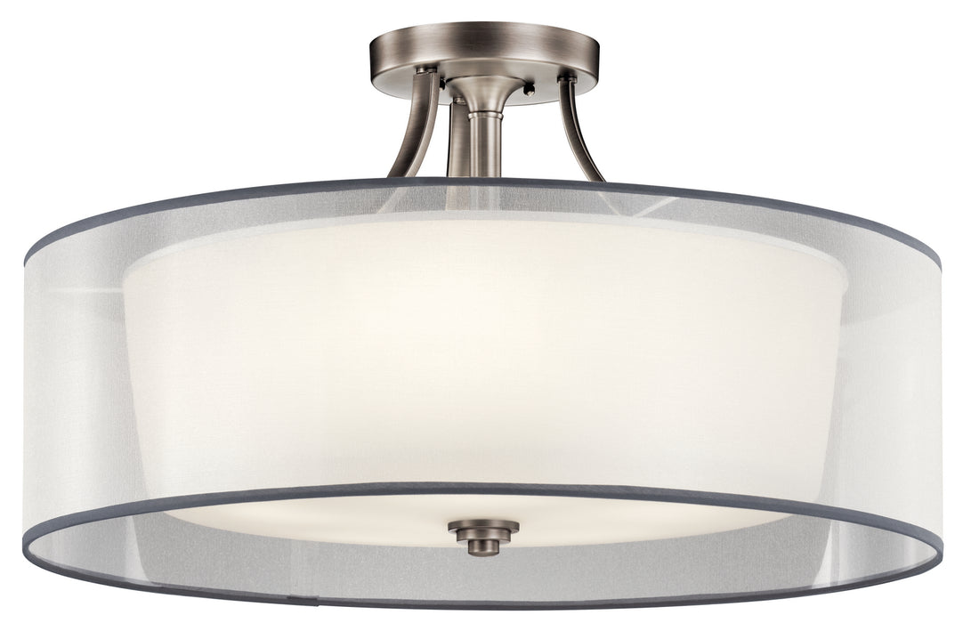 Myhouse Lighting Kichler - 42399AP - Five Light Semi Flush Mount - Lacey - Antique Pewter