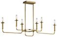 Myhouse Lighting Kichler - 43362NBR - Six Light Linear Chandelier - Alden - Natural Brass