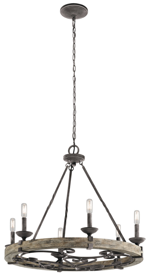 Myhouse Lighting Kichler - 43823WZC - Six Light Chandelier - Taulbee - Weathered Zinc