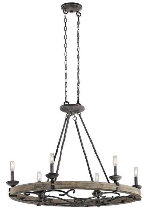 Myhouse Lighting Kichler - 43824WZC - Six Light Pendant - Taulbee - Weathered Zinc