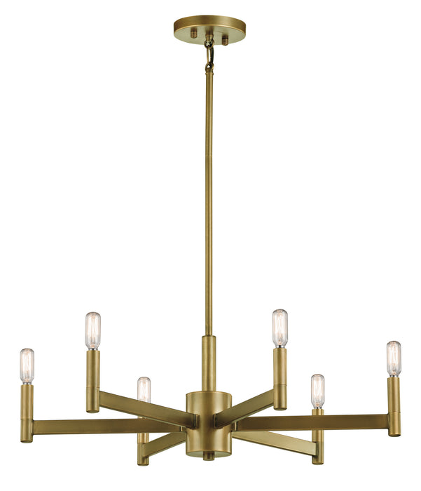 Myhouse Lighting Kichler - 43859NBR - Six Light Chandelier - Erzo - Natural Brass