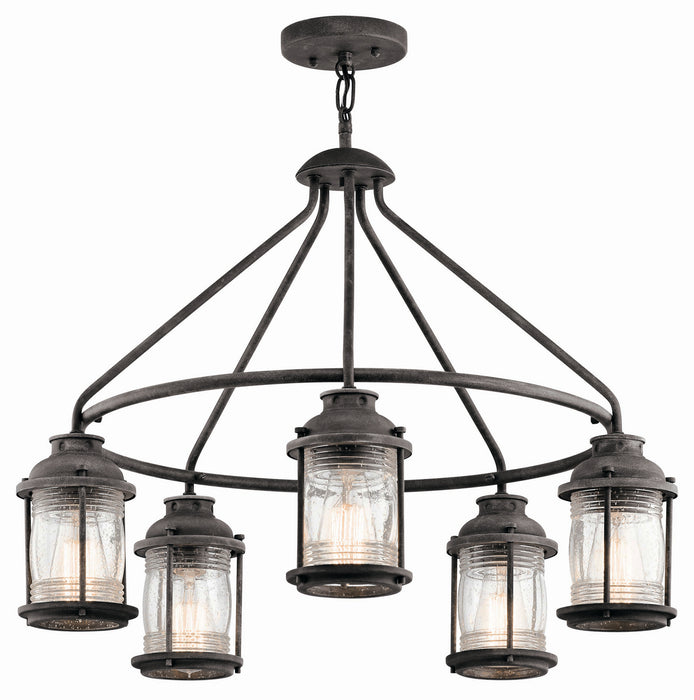 Myhouse Lighting Kichler - 49667WZC - Five Light Outdoor Chandelier - Ashland Bay - Weathered Zinc