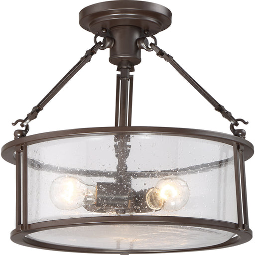 Myhouse Lighting Quoizel - BCN1716WT - Three Light Semi-Flush Mount - Buchanan - Western Bronze