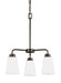 Myhouse Lighting Generation Lighting - 3115203-710 - Three Light Chandelier - Kerrville - Bronze