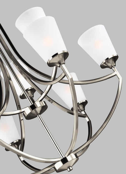 Myhouse Lighting Generation Lighting - 3124509-962 - Nine Light Chandelier - Hanford - Brushed Nickel