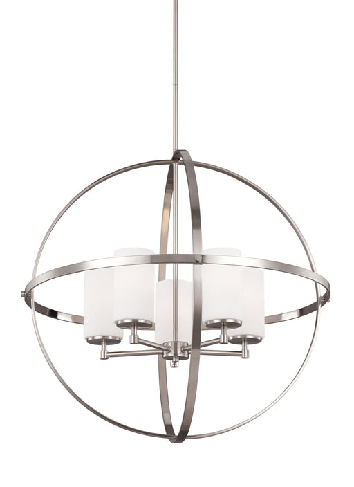 Myhouse Lighting Generation Lighting - 3124605-962 - Five Light Chandelier - Alturas - Brushed Nickel