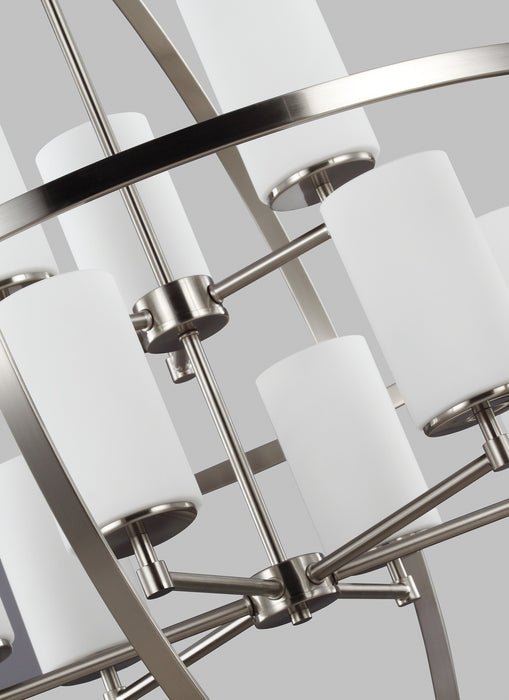 Myhouse Lighting Generation Lighting - 3124609-962 - Nine Light Chandelier - Alturas - Brushed Nickel