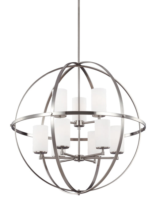 Myhouse Lighting Generation Lighting - 3124609-962 - Nine Light Chandelier - Alturas - Brushed Nickel