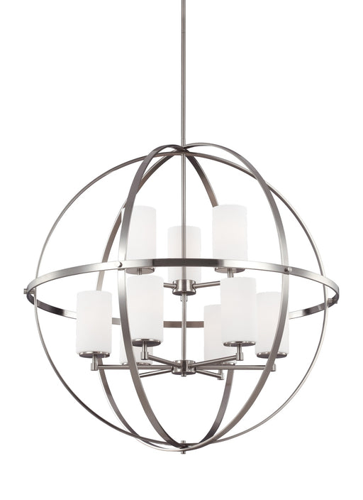 Myhouse Lighting Generation Lighting - 3124609-962 - Nine Light Chandelier - Alturas - Brushed Nickel