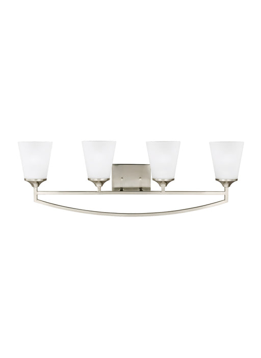 Myhouse Lighting Generation Lighting - 4424504-962 - Four Light Wall / Bath - Hanford - Brushed Nickel