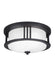 Myhouse Lighting Generation Lighting - 7847902-12 - Two Light Outdoor Flush Mount - Crowell - Black