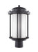 Myhouse Lighting Generation Lighting - 8247901-12 - One Light Outdoor Post Lantern - Crowell - Black