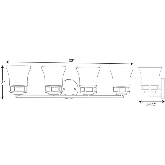 Myhouse Lighting Progress Lighting - P2149-15 - Four Light Bath - Cascadia - Polished Chrome