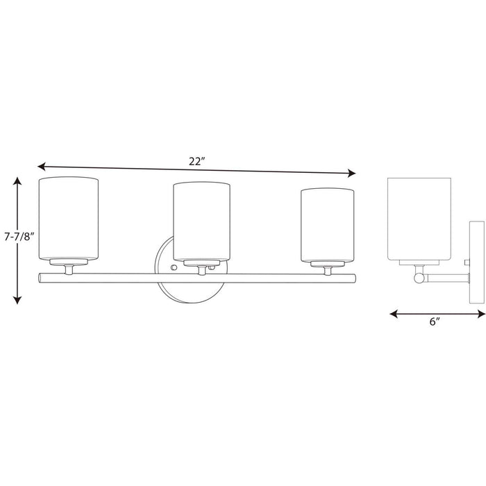 Myhouse Lighting Progress Lighting - P2159-09 - Three Light Bath Bracket - Replay - Brushed Nickel