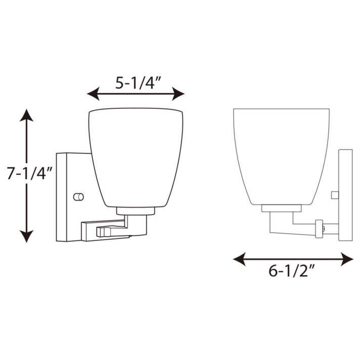 Myhouse Lighting Progress Lighting - P2165-09 - One Light Bath Bracket - Fleet - Brushed Nickel