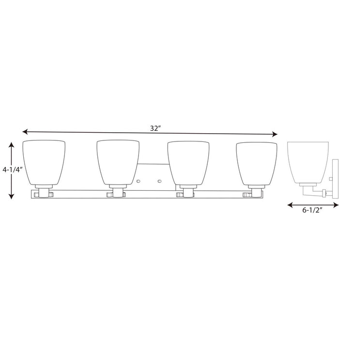 Myhouse Lighting Progress Lighting - P2168-15 - Four Light Bath Bracket - Fleet - Polished Chrome