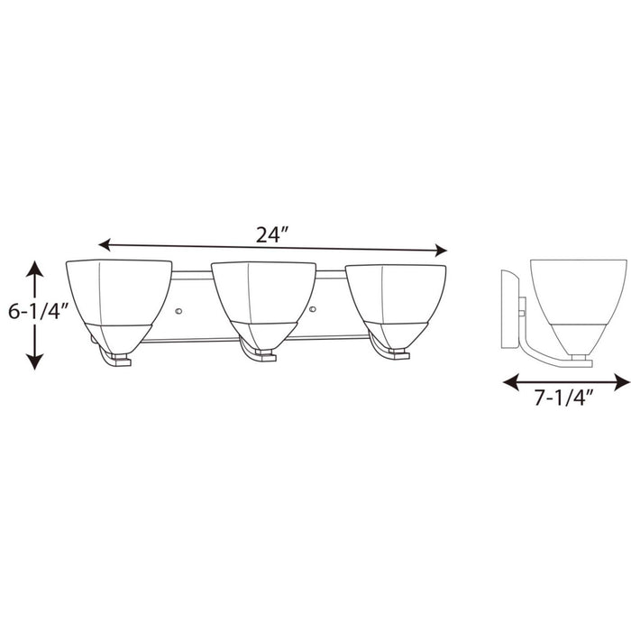 Myhouse Lighting Progress Lighting - P2702-09 - Three Light Bath Bracket - Appeal - Brushed Nickel