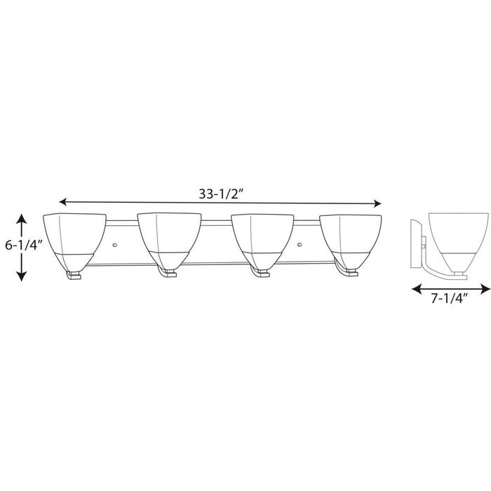 Myhouse Lighting Progress Lighting - P2703-09 - Four Light Bath Bracket - Appeal - Brushed Nickel