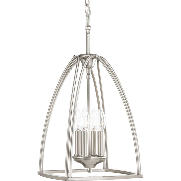 Myhouse Lighting Progress Lighting - P3786-09 - Four Light Foyer Pendant - Tally - Brushed Nickel