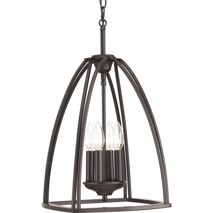 Myhouse Lighting Progress Lighting - P3786-20 - Four Light Foyer Pendant - Tally - Antique Bronze