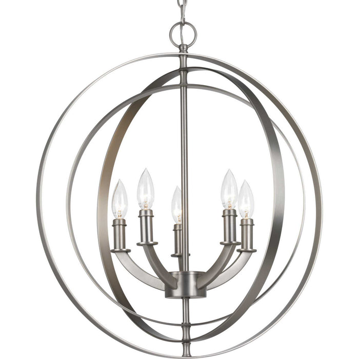 Myhouse Lighting Progress Lighting - P3841-126 - Five Light Chandelier - Equinox - Burnished Silver