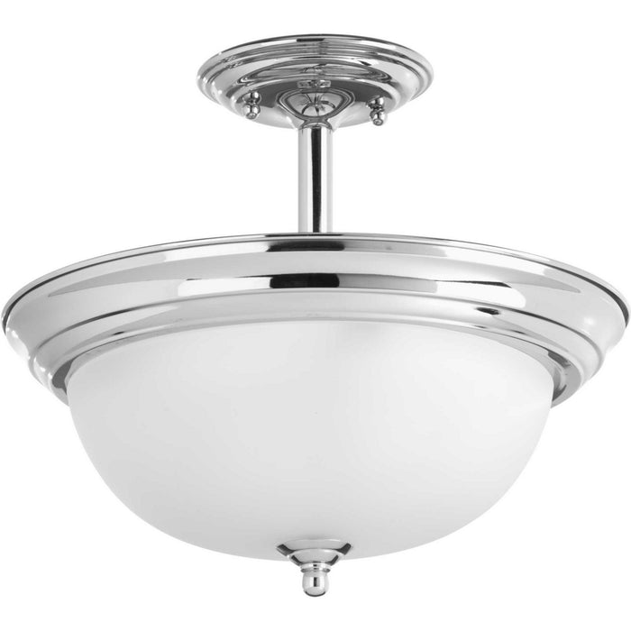 Myhouse Lighting Progress Lighting - P3927-15ET - Two Light Semi-Flush Mount - Dome Glass - Etched - Polished Chrome