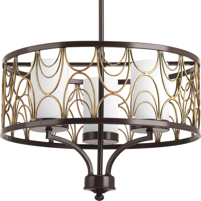 Myhouse Lighting Progress Lighting - P4699-20 - Three Light Chandelier - Cirrine - Antique Bronze