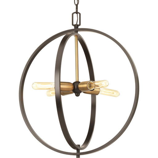 Myhouse Lighting Progress Lighting - P5190-20 - Four Light Pendant - Swing - Antique Bronze