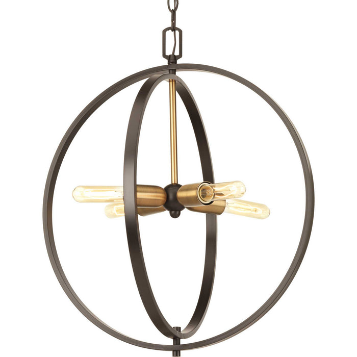 Myhouse Lighting Progress Lighting - P5190-20 - Four Light Pendant - Swing - Antique Bronze