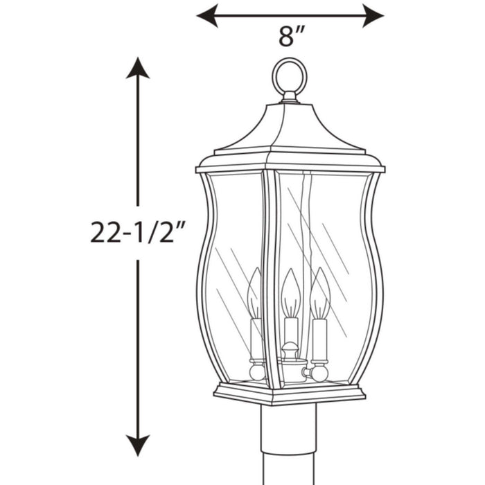 Myhouse Lighting Progress Lighting - P5404-108 - Three Light Post Lantern - Township - Oil Rubbed Bronze