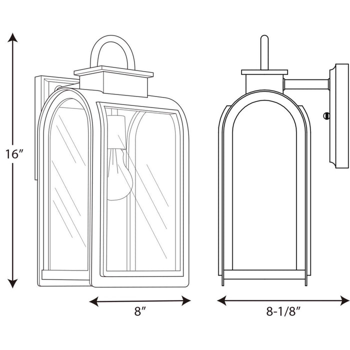 Myhouse Lighting Progress Lighting - P6031-108 - One Light Wall Lantern - Refuge - Oil Rubbed Bronze