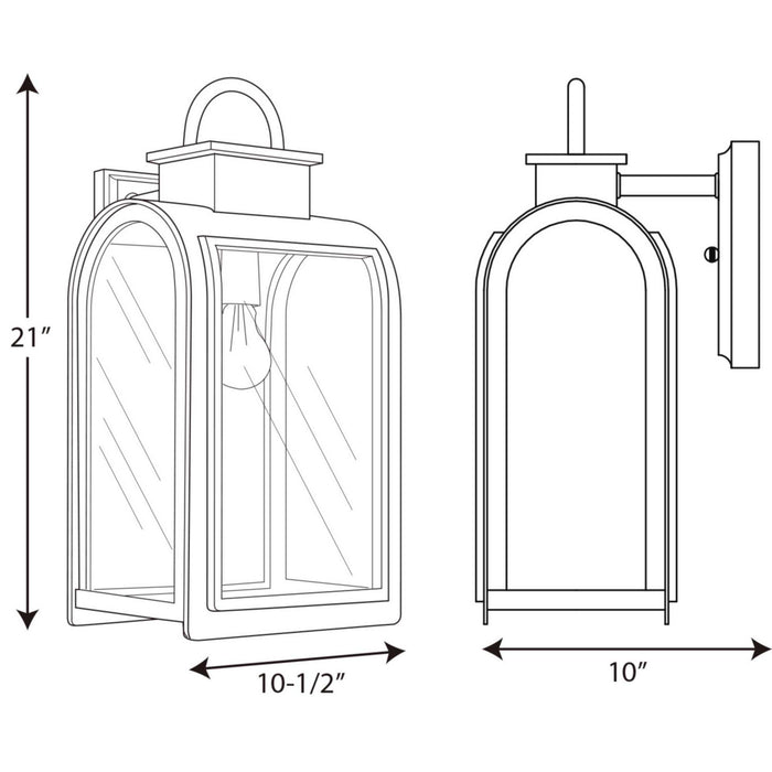 Myhouse Lighting Progress Lighting - P6032-108 - One Light Wall Lantern - Refuge - Oil Rubbed Bronze